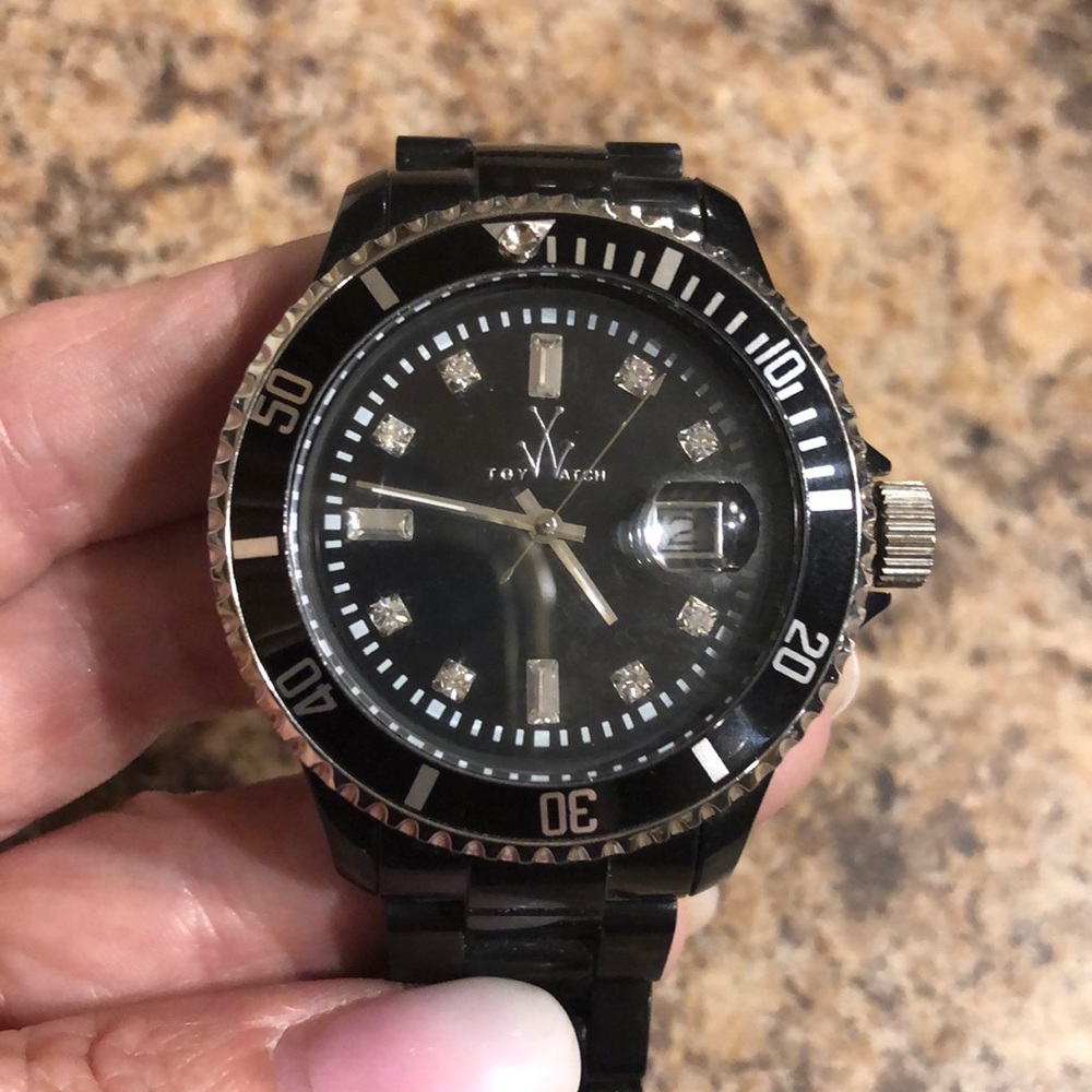 Toy watch woman’s black w crystals